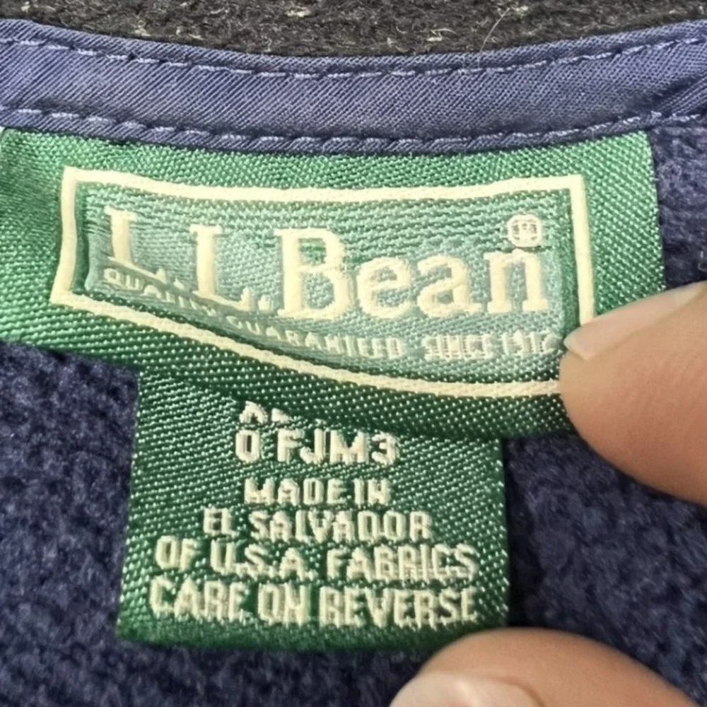 L.L. Bean Fleece Jacket Mens XL Blue Polartec Full Zip Pocket B2